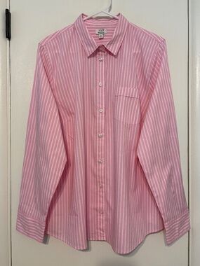 J. Crew BT991 Womens Pink Stripe Lightweight Button-Front Shirt Top XXL NWT 2026